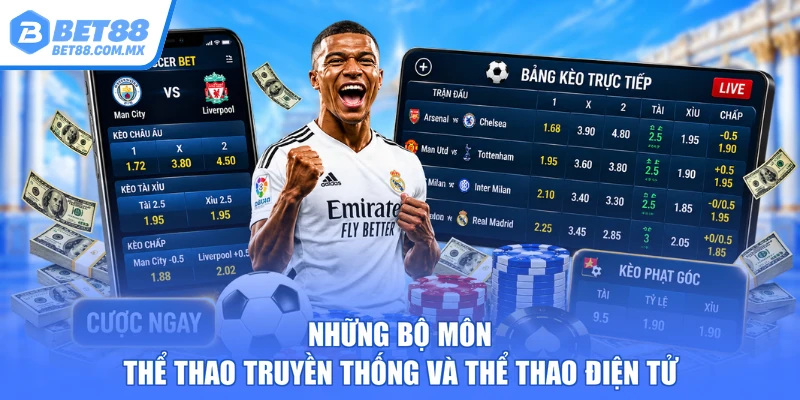 Những bộ môn thể thao truyền thống và thể thao điện tử