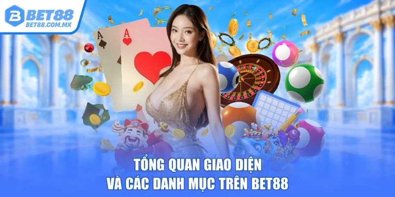Tổng quan giao diện và các danh mục trên BET88